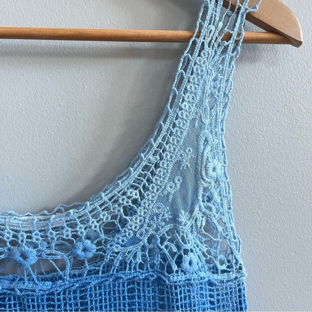 Delia’s Y2K Ombre Crochet Tank Top Size Small Festival Layering Coastal Cowgirl - Picture 2 of 9